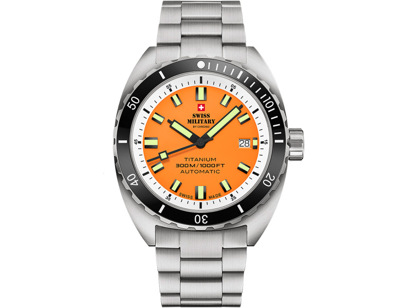 Swiss Military SMA34100.04 Diver Titanium Automatic Mens Watch 42mm 30ATM